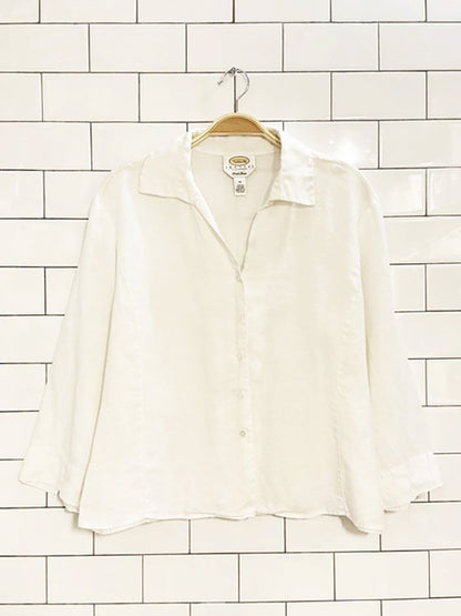talbots 100% irish linen full button shirt - good market thrift store