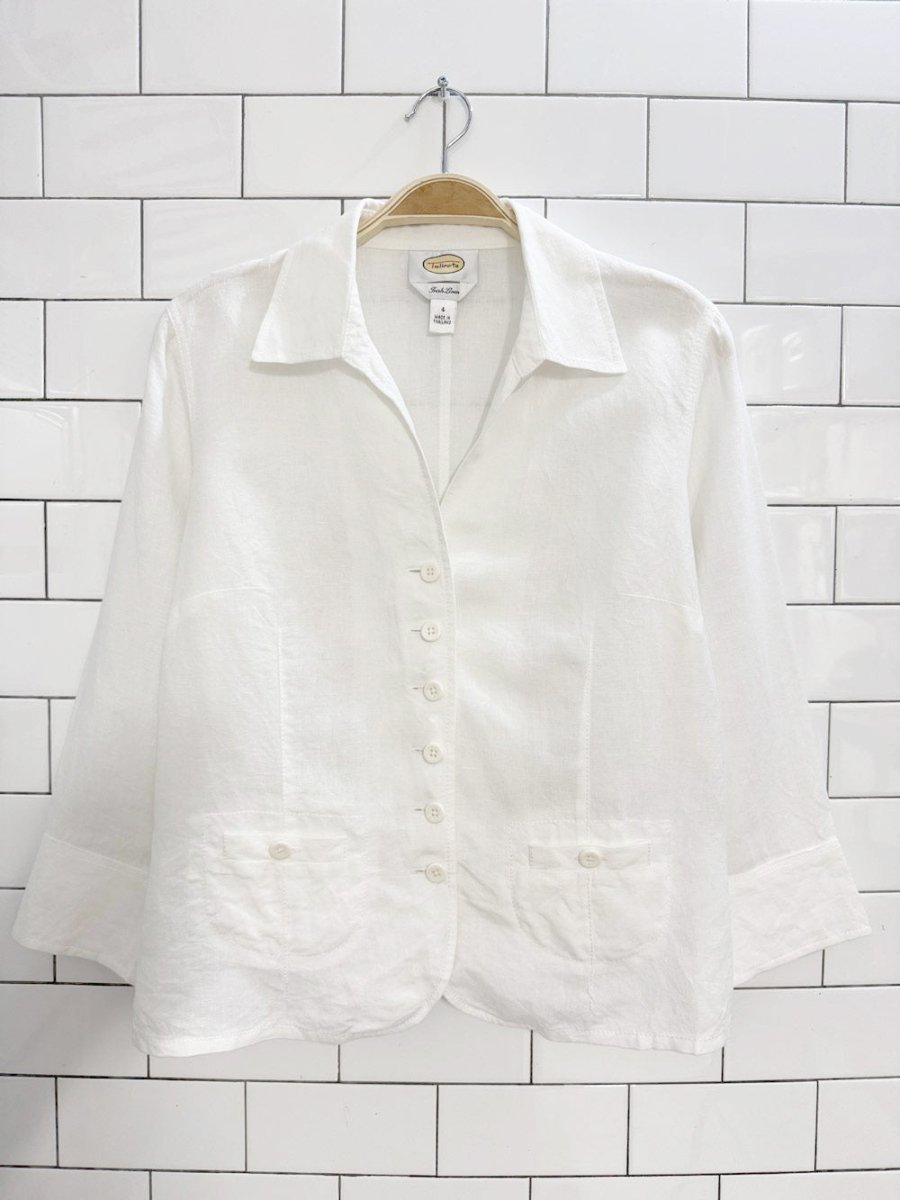 talbots 100% irish linen full button shirt - good market thrift store
