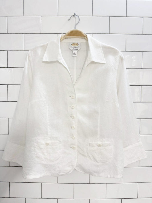 talbots 100% irish linen full button shirt - good market thrift store