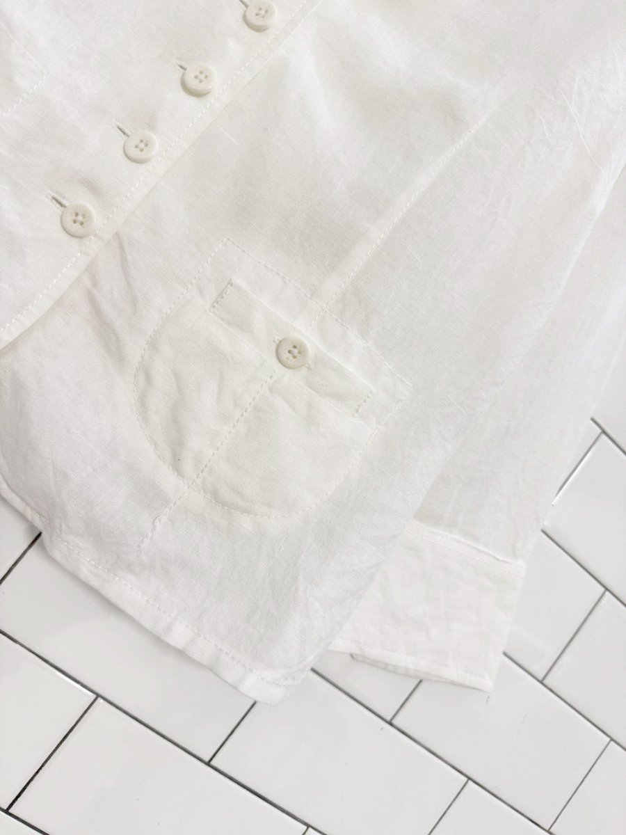talbots 100% irish linen full button shirt - good market thrift store