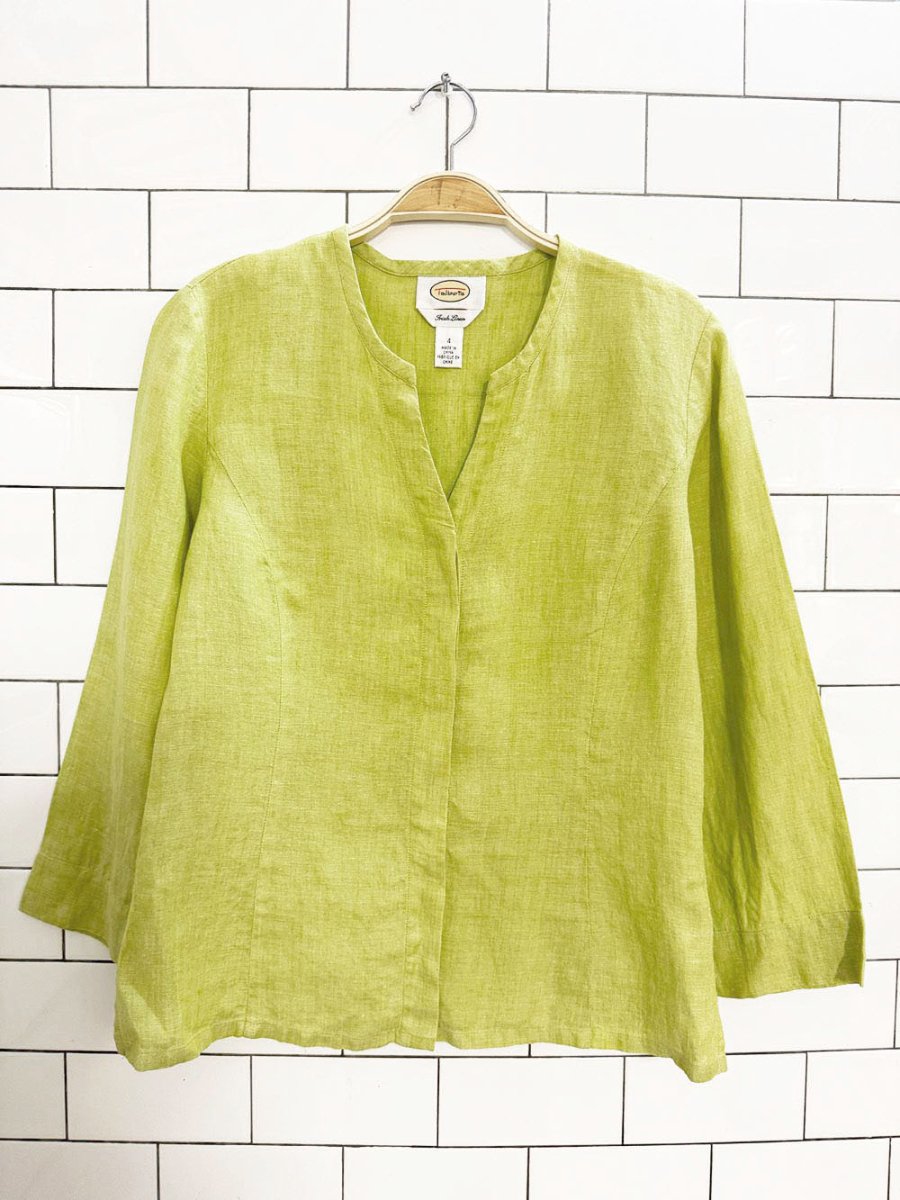 talbots 100% irish linen full button shirt - good market thrift store