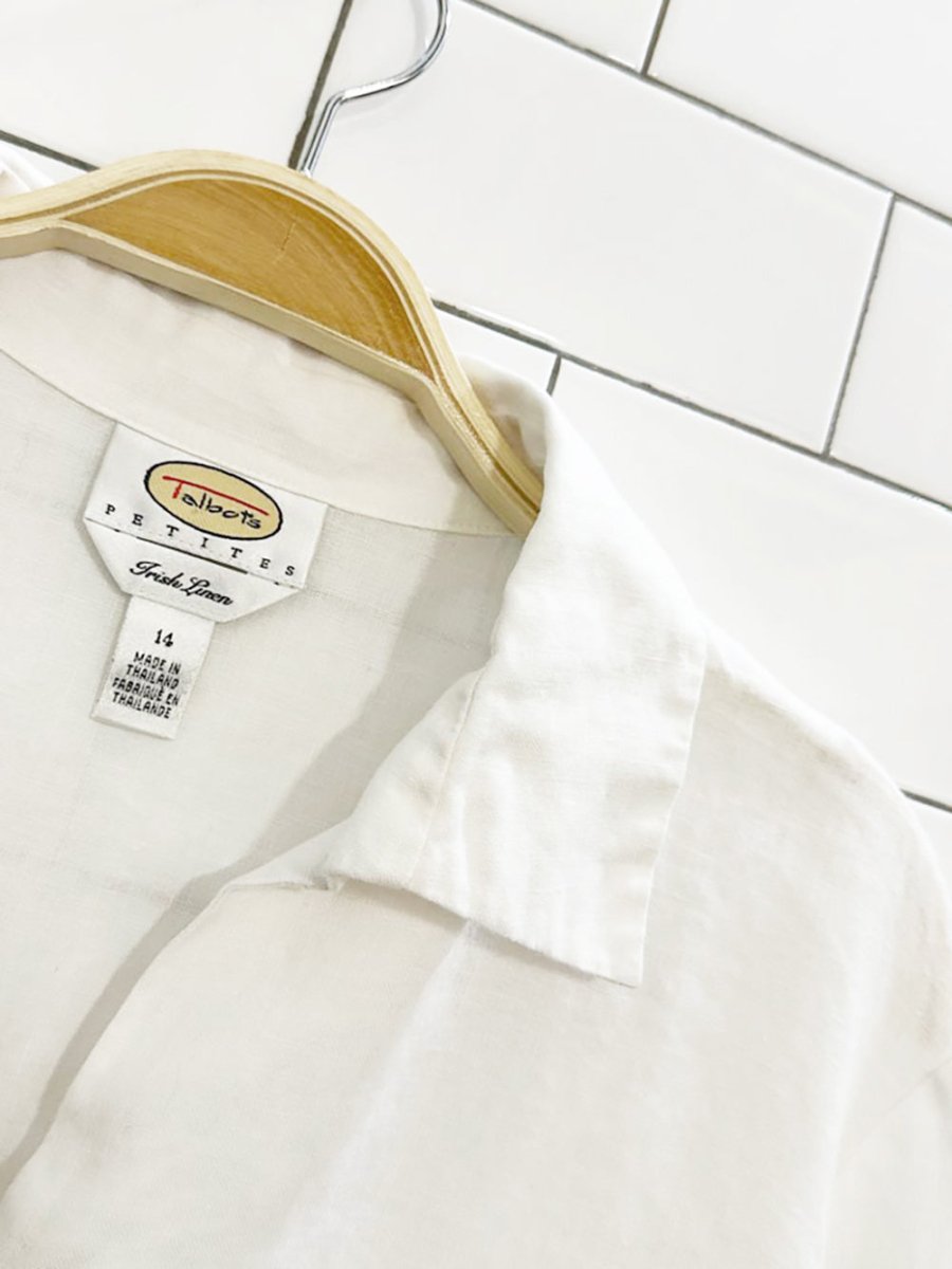 talbots 100% irish linen full button shirt - good market thrift store