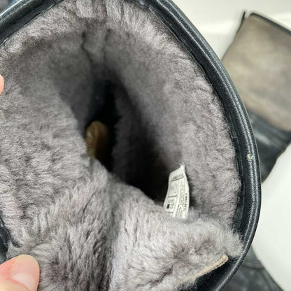 ugg becloud tall black sheepskin waterproof boots - size 10