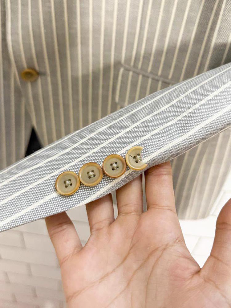 tallia silk - wool - linen blend pinstripe blazer - good market thrift store