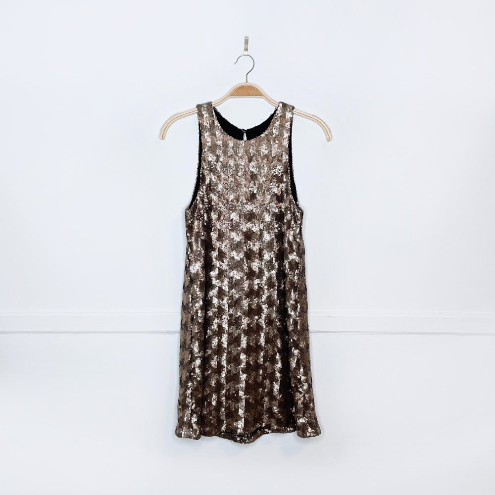 talula canterbury bronze sequin party dress