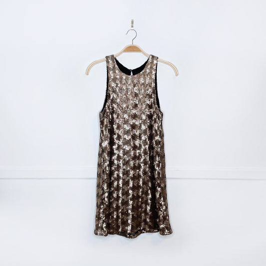 talula canterbury bronze sequin party dress