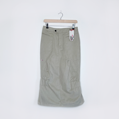 nwt deadstock parasuco rebel-i tan midi skater skirt - size 4
