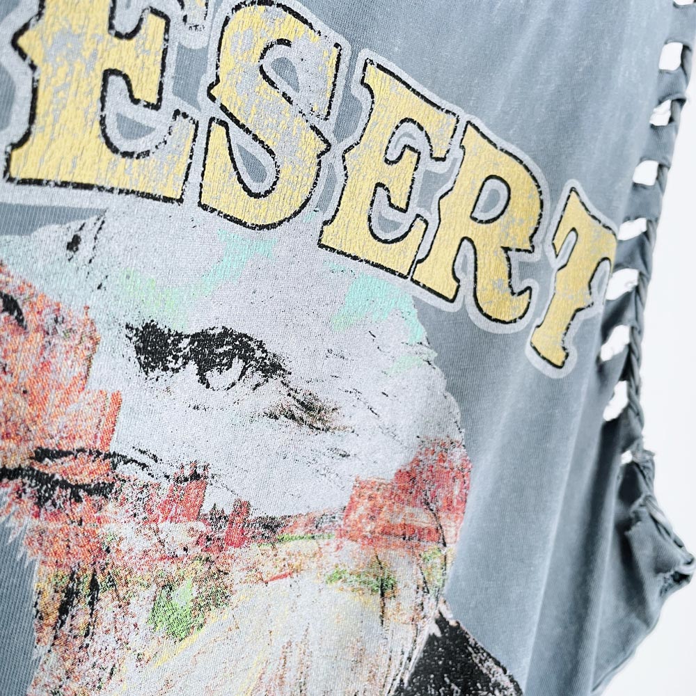 f21 desert dreaming eagle braided sleeveless tee