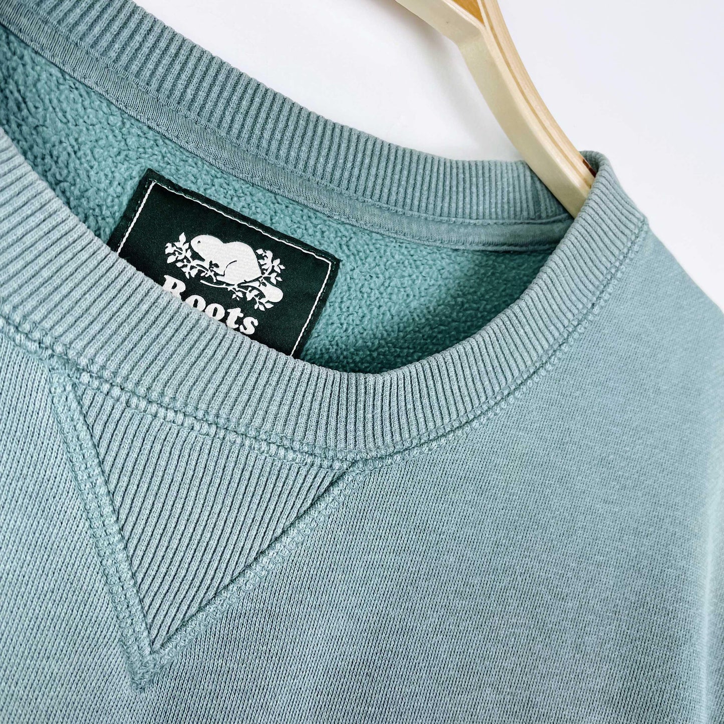 roots 2020 teal logo crew - size medium