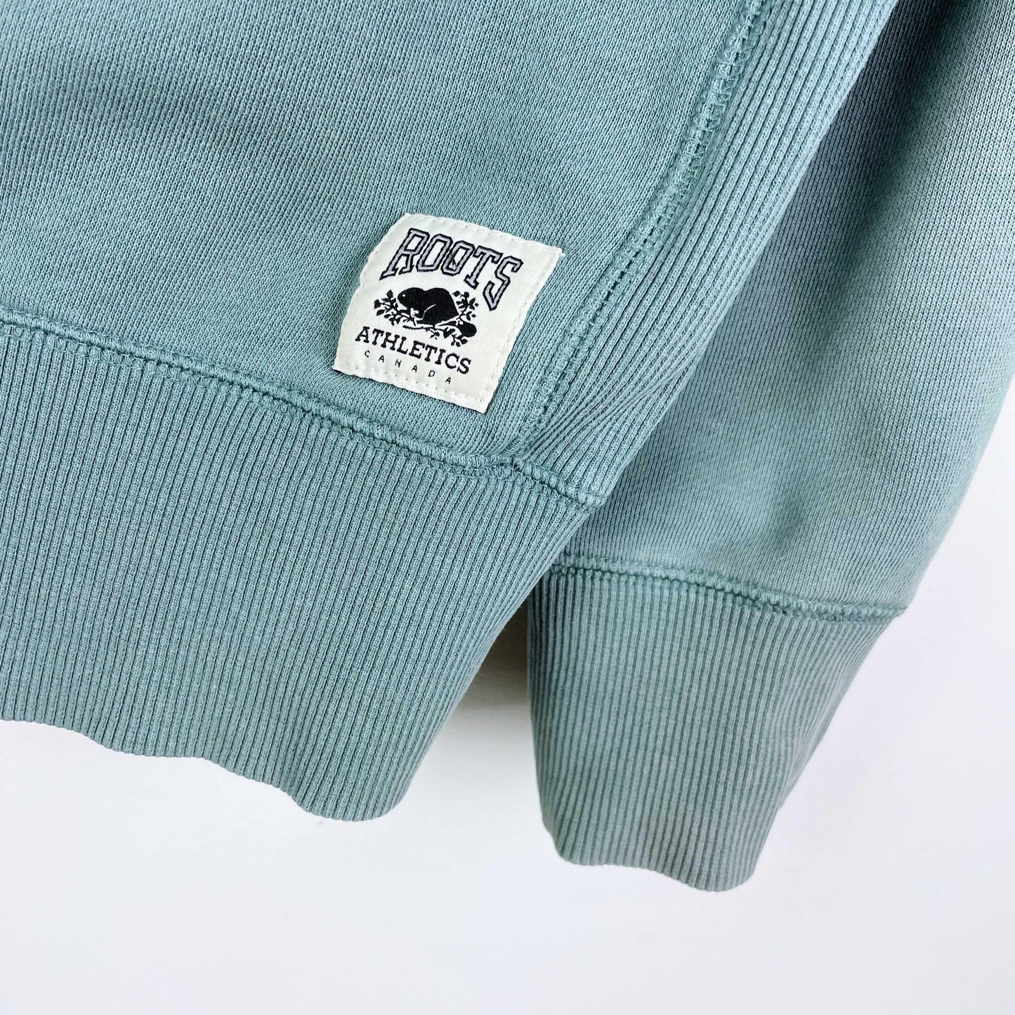 roots 2020 teal logo crew - size medium