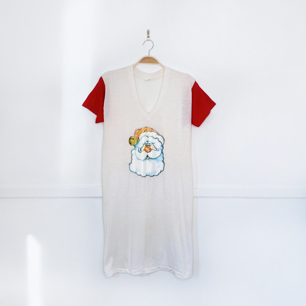 vintage 80s santa t-shirt dress