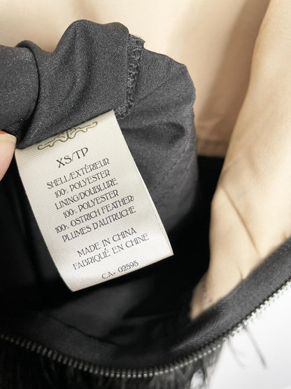 temperance ostrich feather skirt cocktail mini dress - good market thrift store