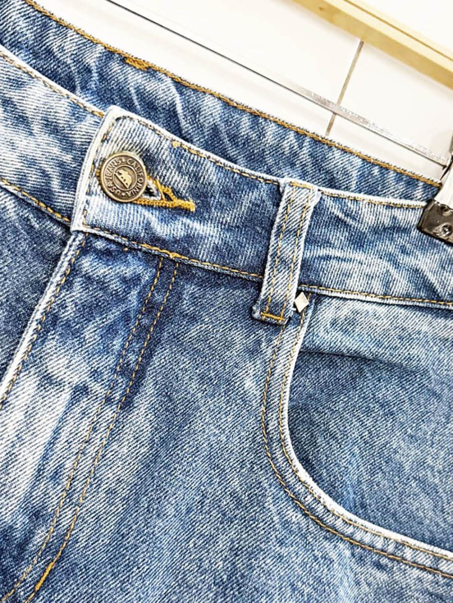 tennis wide leg diamond stud jeans - good market thrift store