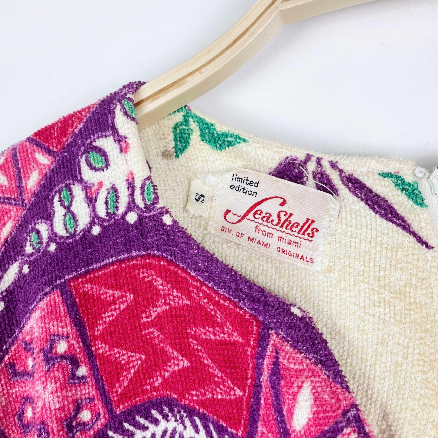 vintage 60's limited edition seashells miami terry cabana dress