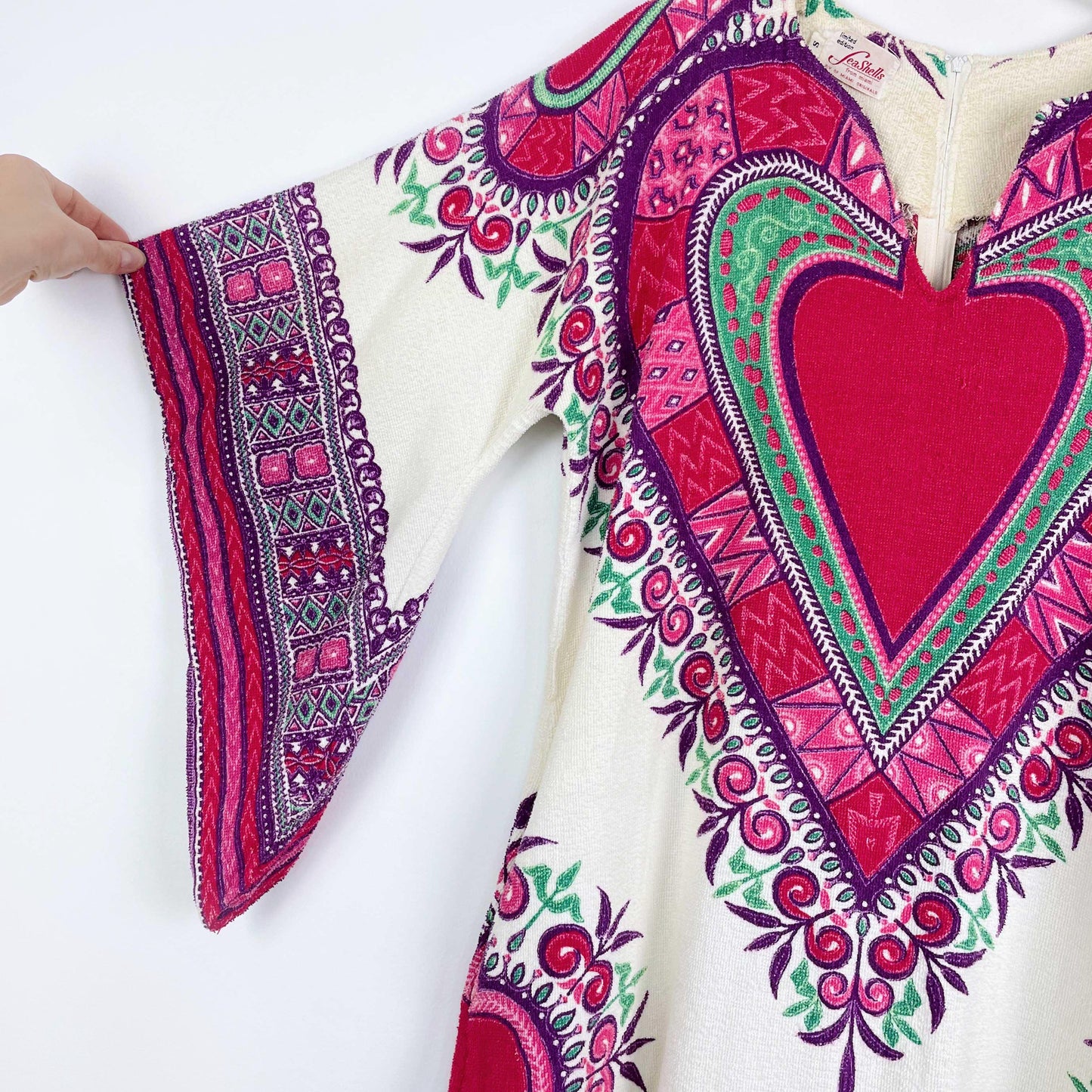 vintage 60's limited edition seashells miami terry cabana dress