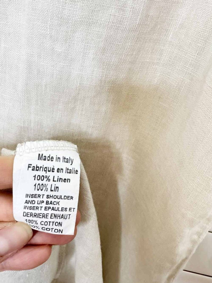 terzo millennio 100% linen eyelet top sleeveless midi dress - good market thrift store