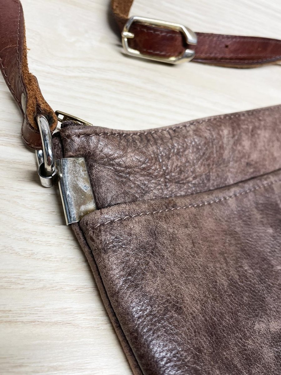 the cob shop handmade rustic leather crossbody bag - good market thrift store