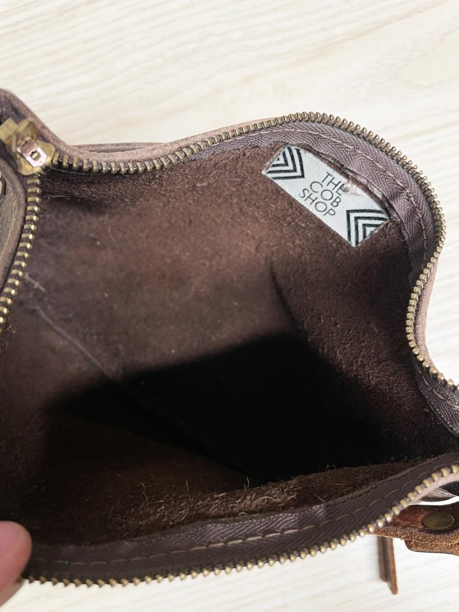 the cob shop handmade rustic leather crossbody bag - good market thrift store