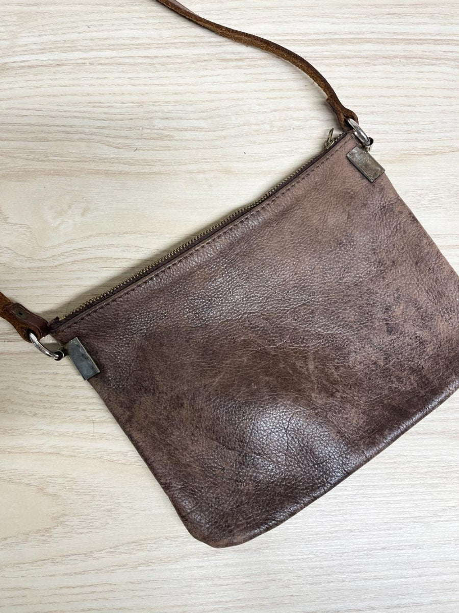the cob shop handmade rustic leather crossbody bag - good market thrift store