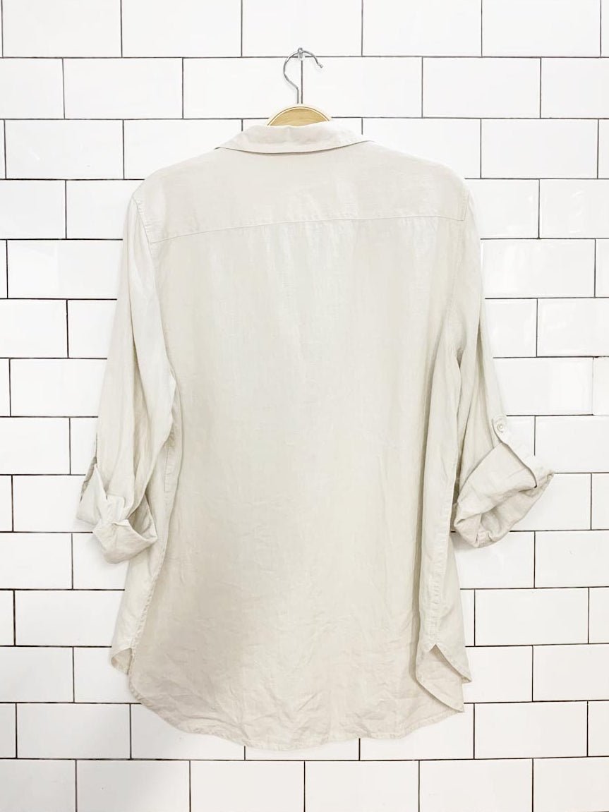 the group babaton 2026 100% linen full button utility shirt | aritzia - good market thrift store