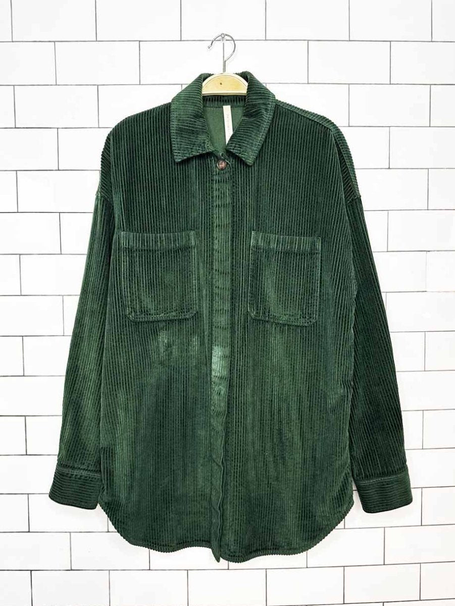 the group babaton graydon chunky cord full button shirt jacket | aritzia - good market thrift store