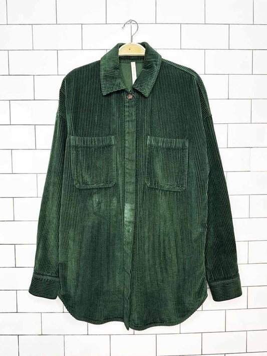 the group babaton graydon chunky cord full button shirt jacket | aritzia - good market thrift store