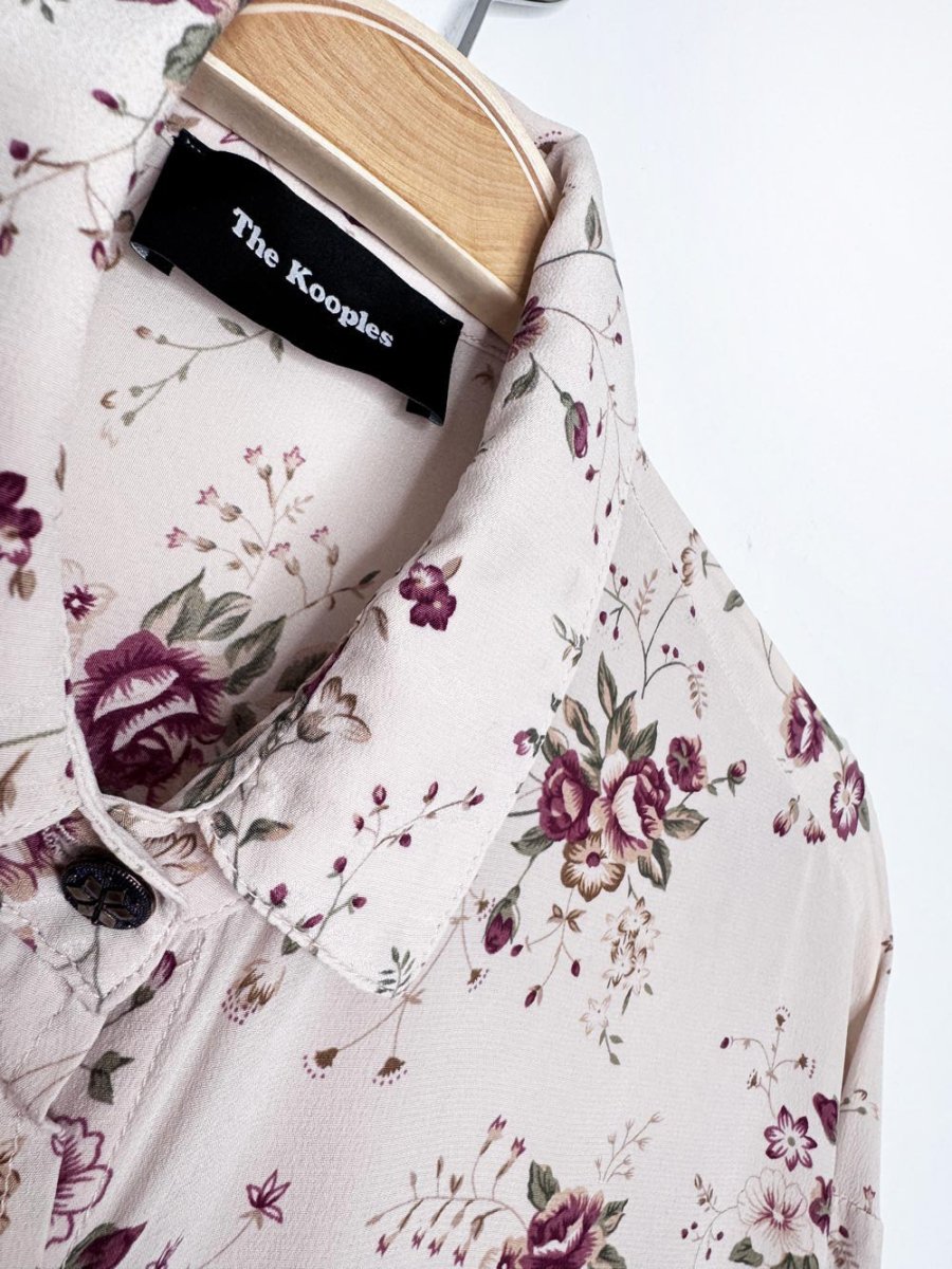 the kooples 100% silk lace trim floral blouse - good market thrift store