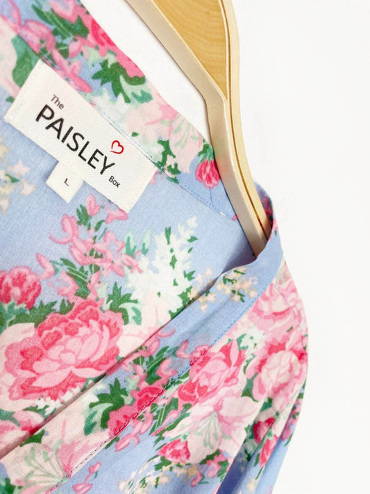 the paisley box rose floral cotton robe | made in India - good market thrift store