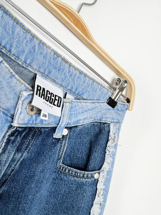 the ragged priest patchwork denim flare jeans - good market thrift store