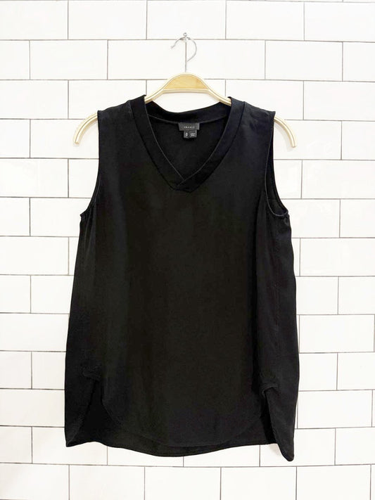 theory 100% silk sleeveless v - neck top - good market thrift store