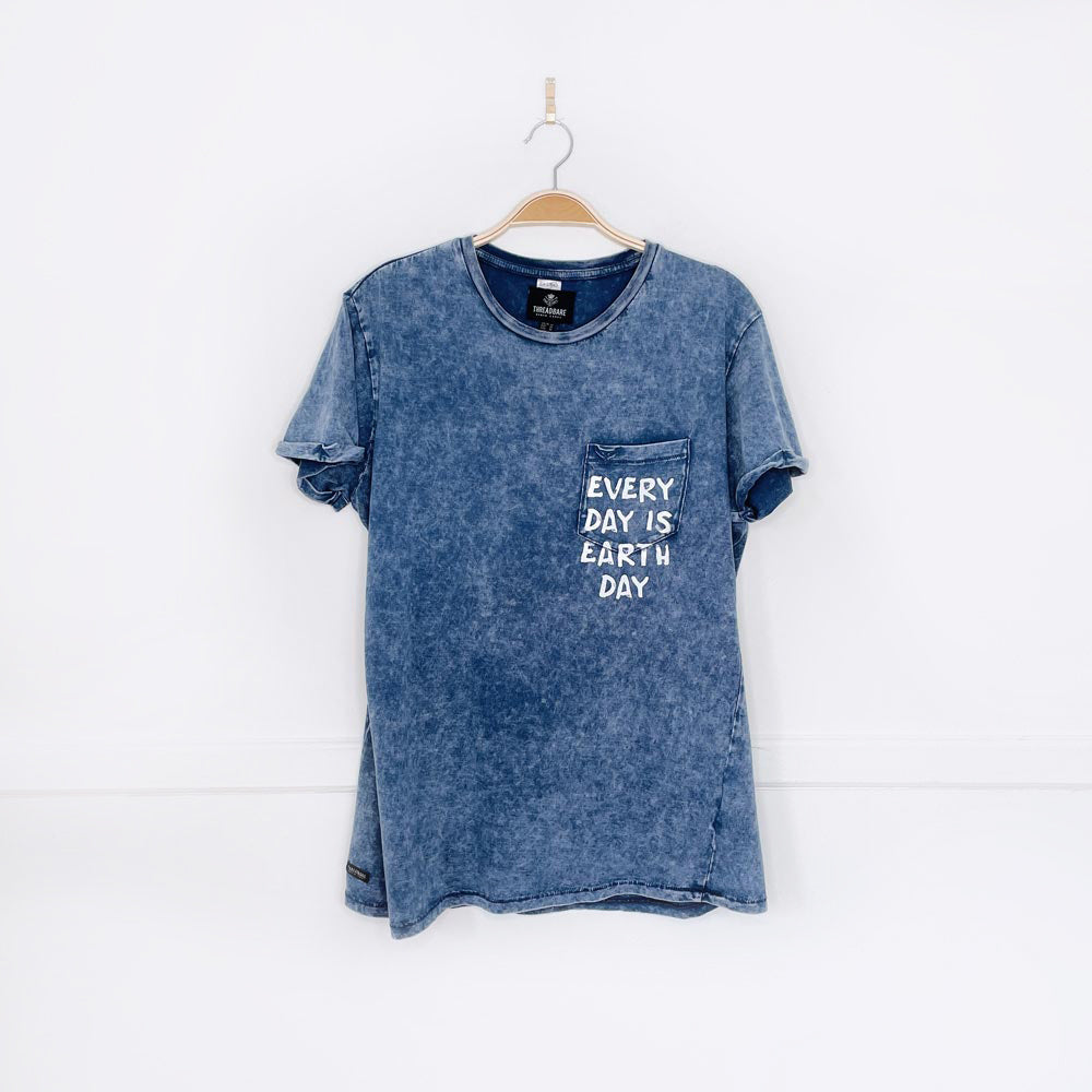 threadbare x earth activist acid wash pocket tee