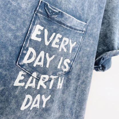 threadbare x earth activist acid wash pocket tee