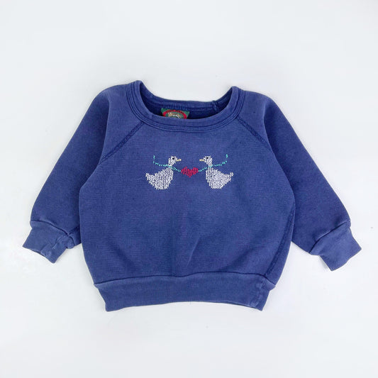 vintage tiger brand cross stitch duck crew - size xs