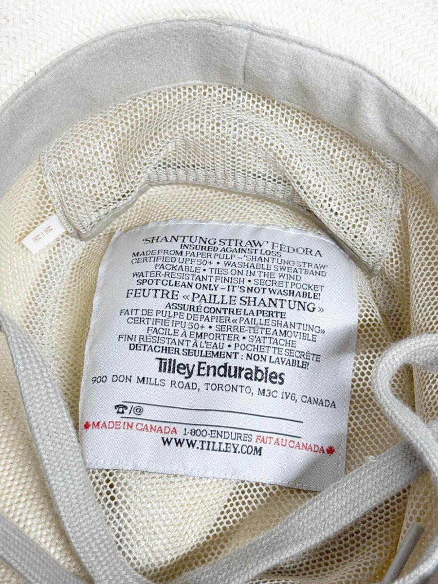 tilley shantung straw drawstring fedora travel hat | made in Canada - good market thrift store