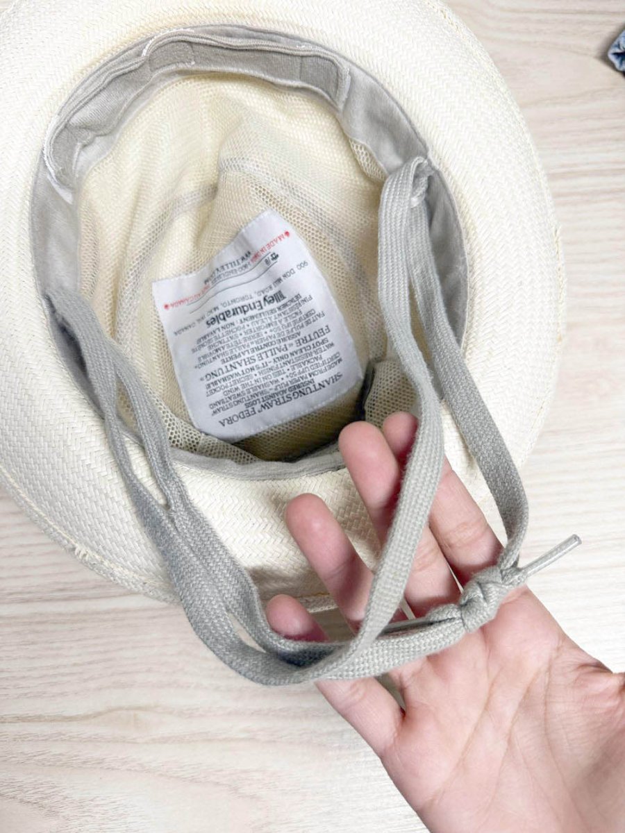 tilley shantung straw drawstring fedora travel hat | made in Canada - good market thrift store