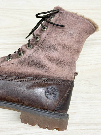 timberland shearling fold down lace up waterproof boots - good market thrift store