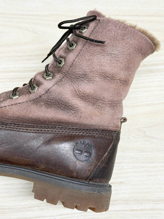 timberland shearling fold down lace up waterproof boots - good market thrift store
