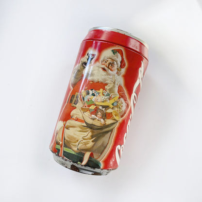vintage coca cola christmas santa tin piggy bank