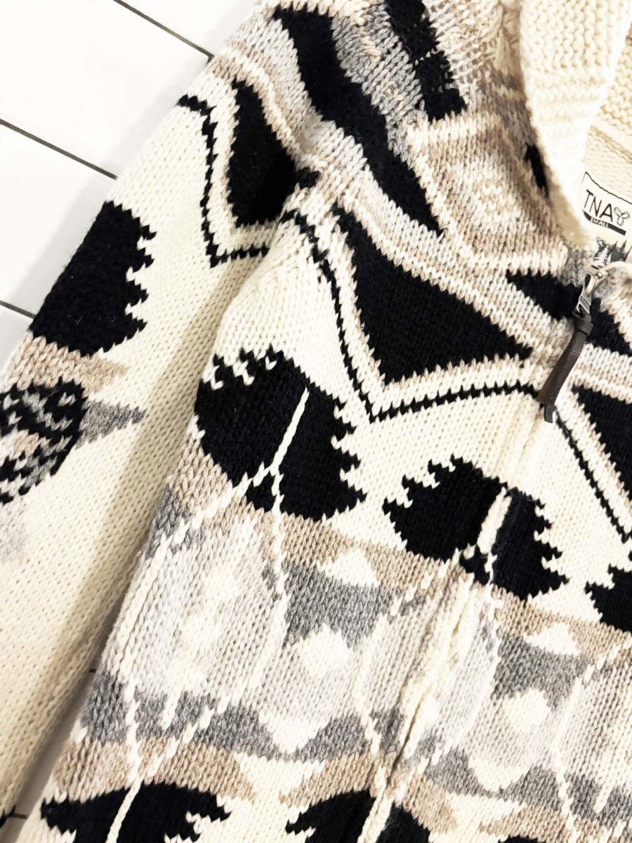 tna 100% lambswool chunky knit cowichan sweater | aritzia - good market thrift store