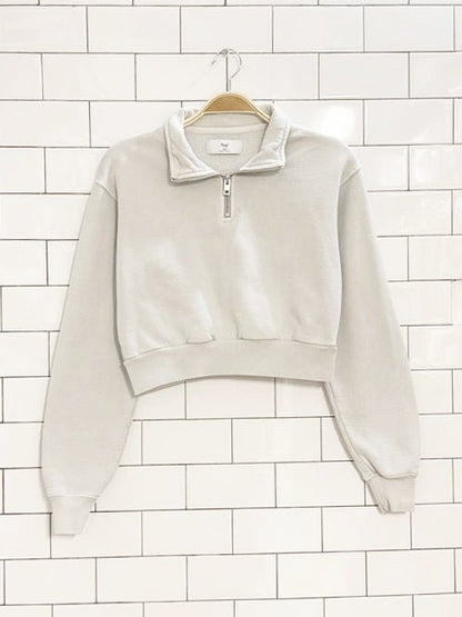 tna cropped half zip fleece sweatshirt | aritzia - good market thrift store