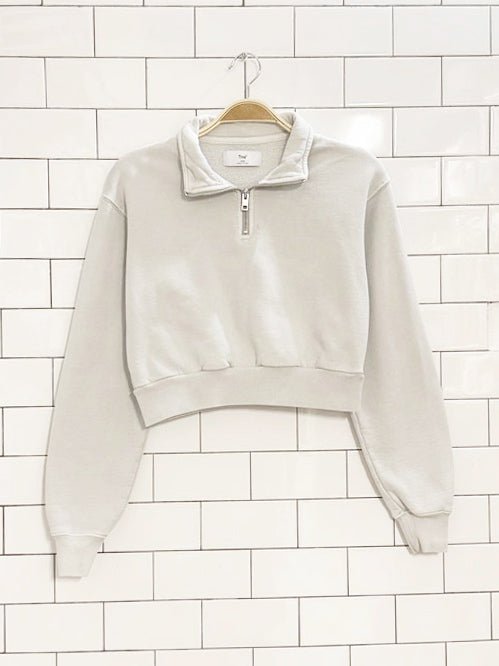 tna cropped half zip fleece sweatshirt | aritzia - good market thrift store