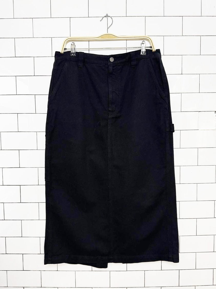 tna greenwich twill carpenter midi skirt | aritzia - good market thrift store