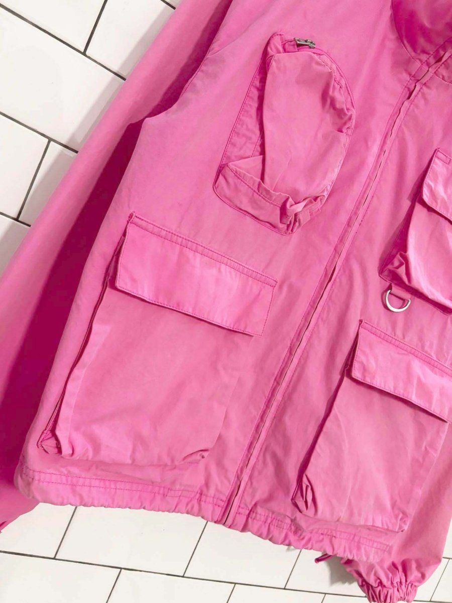tna highlighter pink cargo bomber jacket | aritzia - good market thrift store
