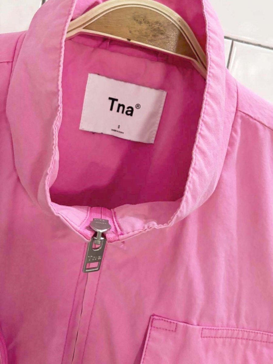 tna highlighter pink cargo bomber jacket | aritzia - good market thrift store