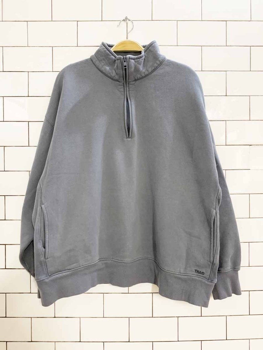 tna sweatfleece cozy fleece boyfriend fit half zip sweatshirt | aritzia - good market thrift store