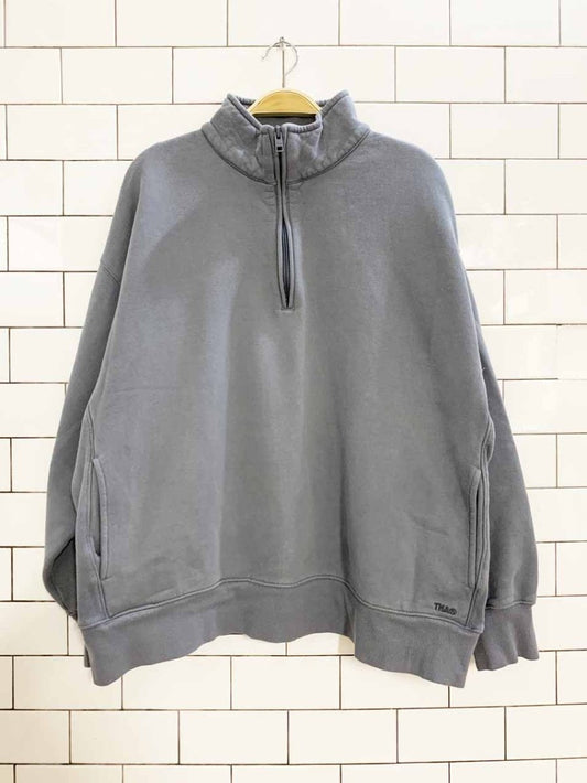 tna sweatfleece cozy fleece boyfriend fit half zip sweatshirt | aritzia - good market thrift store