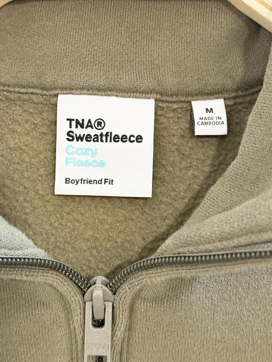 tna sweatfleece cozy fleece boyfriend fit half zip sweatshirt | aritzia - good market thrift store