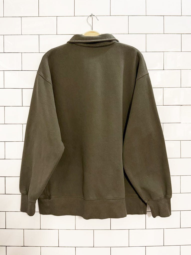 tna sweatfleece cozy fleece boyfriend fit half zip sweatshirt | aritzia - good market thrift store