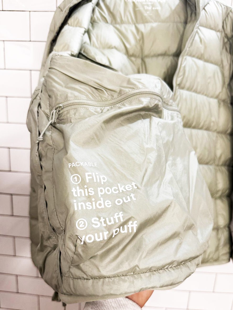 tna the little puff 700 down lightweight packable puffer coat | aritzia - good market thrift store