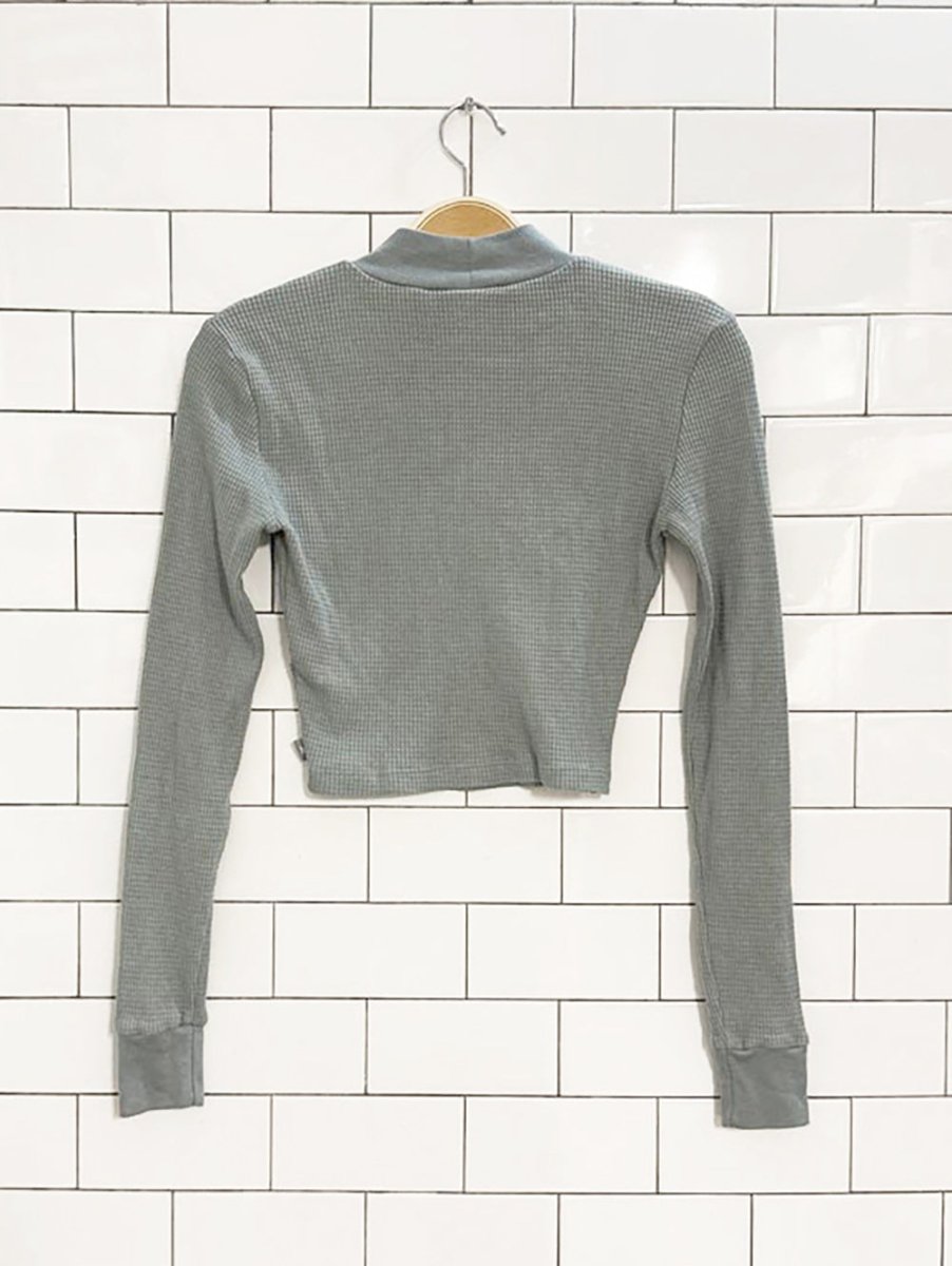 tna waffle high neck cropped shirt | aritzia - good market thrift store
